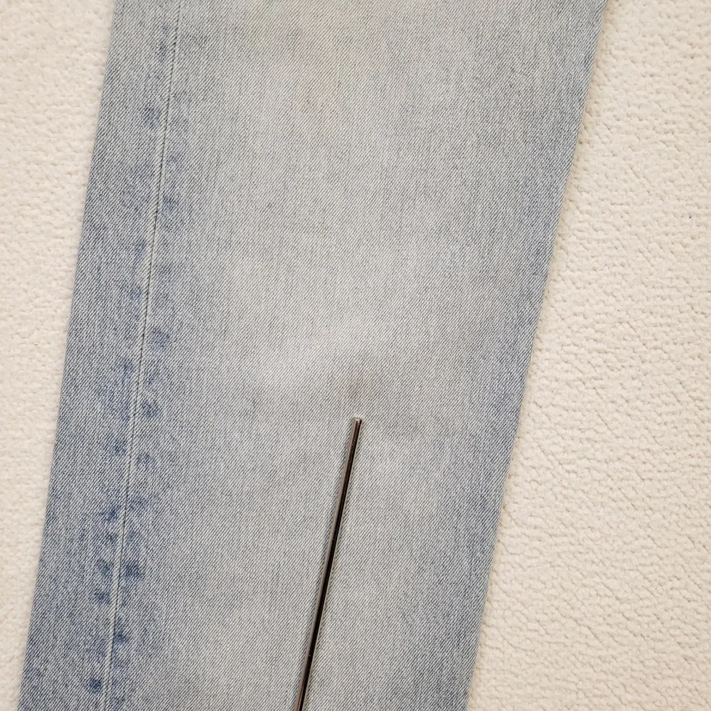 Y2K Levi's 501 Jeans Mens 34x30 Light Blue Distressed Button Fly Denim 2003